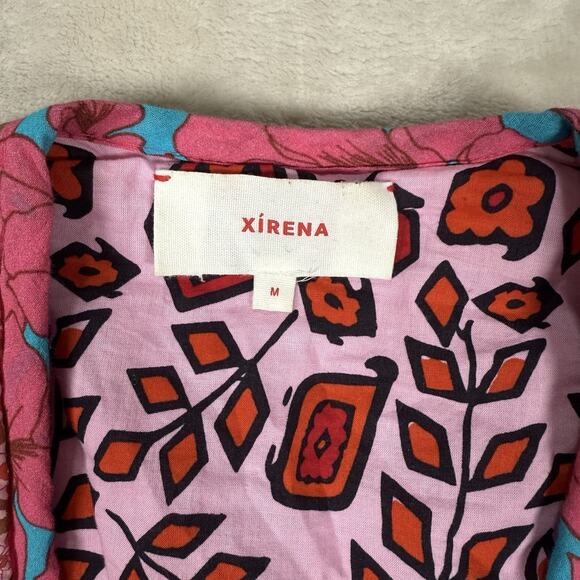 Xirena Keatyn Reversible Quilted Jacket Pink Floral Womens Size M Belted $398 - Picture 4 of 9